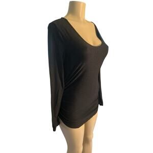 Women S Beyond the Bump Beyond Yoga Maternity Charcoal Gray Tee Long Slv Top
